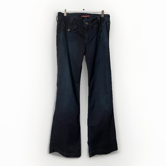 Y2K Mavi Charlize Jeans Womens 29 Low Rise Flared Dark Wash 2000s - Picture 1 of 12
